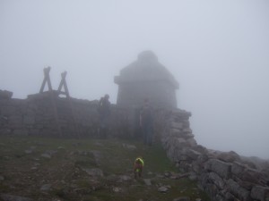 Tower at the top of Slieve Meelmore, Mourne Mountains