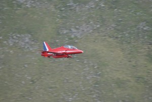 Red Arrows between Slieve Commedagh and Slieve Donard